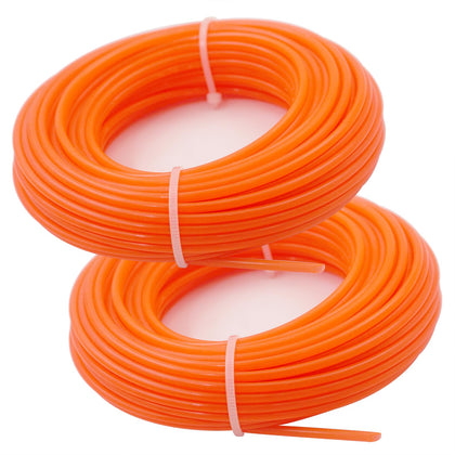 Akuoly trimmer line spool close-up, 0.095 in nylon for stubborn weeds.