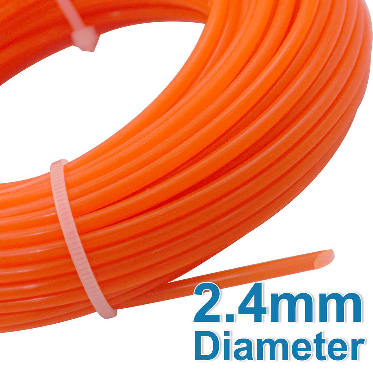 Akuoly trimmer line spool shows round profile for reliable performance.