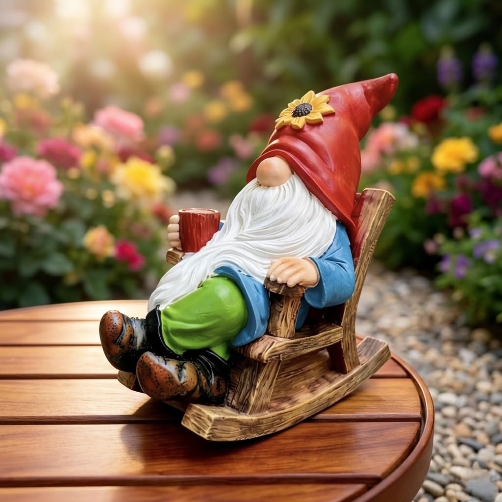 AKUTUBO yard gnome ornament for lawn and patio.