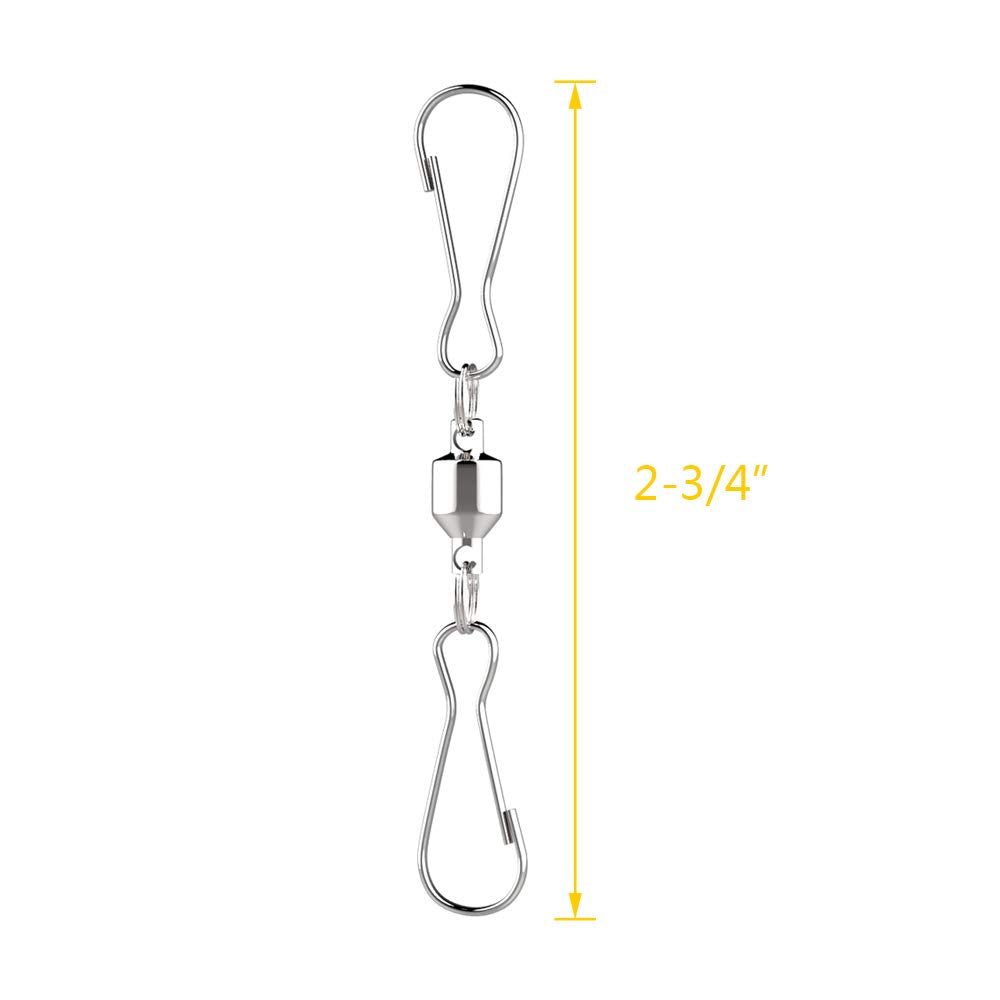 Alamic spiral tails twisters secured with clips for smooth rotation.