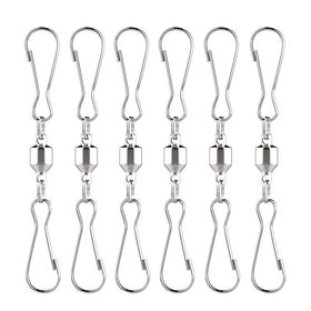 Alamic swivel dual clips on wind spinner hanger enabling 360-degree spins.