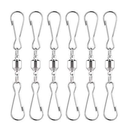 Alamic swivel dual clips on wind spinner hanger enabling 360-degree spins.