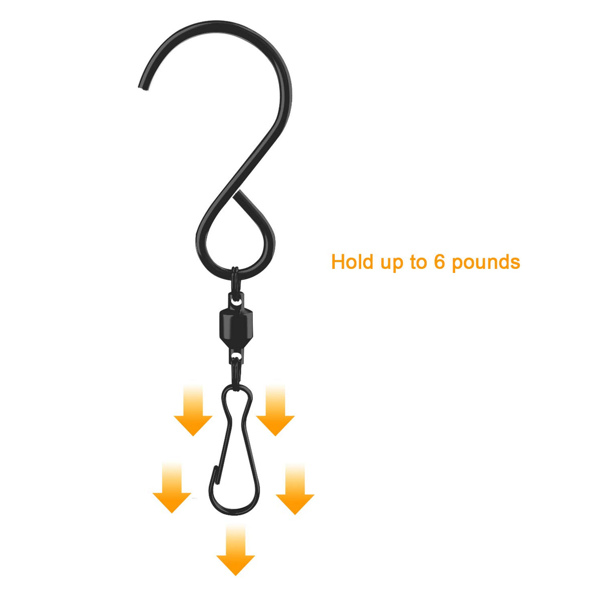 Alamic swivel hooks clips supporting flower pots on a balcony, easy to install.