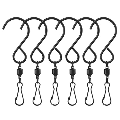 Alamic swivel hooks clips attached to wind chimes for durable outdoor display.