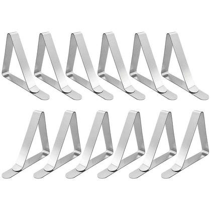 Alamic stainless steel tablecloth clips closeup, durable design for long-lasting use.