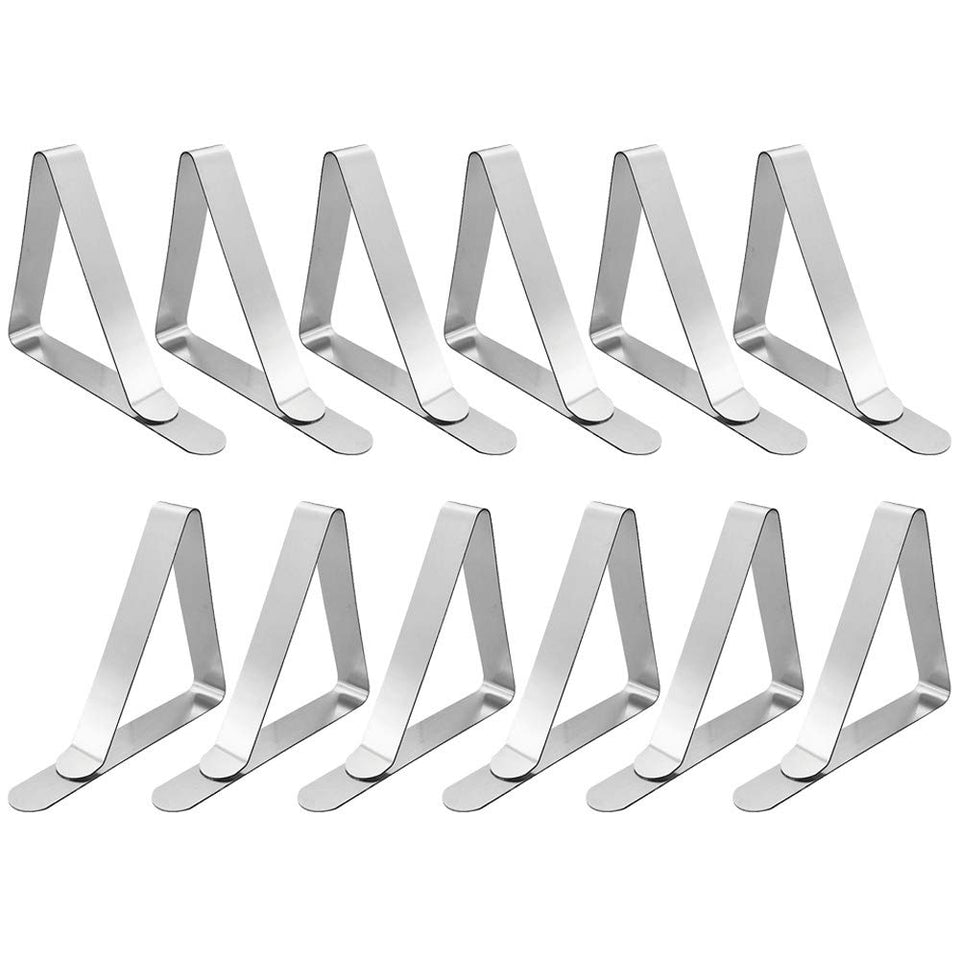 Alamic stainless steel tablecloth clips closeup, durable design for long-lasting use.