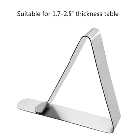 Alamic clips clamp firmly at the table edge, preventing slips.