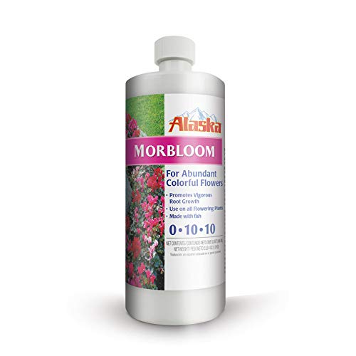 Alaska Morbloom bottle being poured for easy dilution and even plant nourishment.