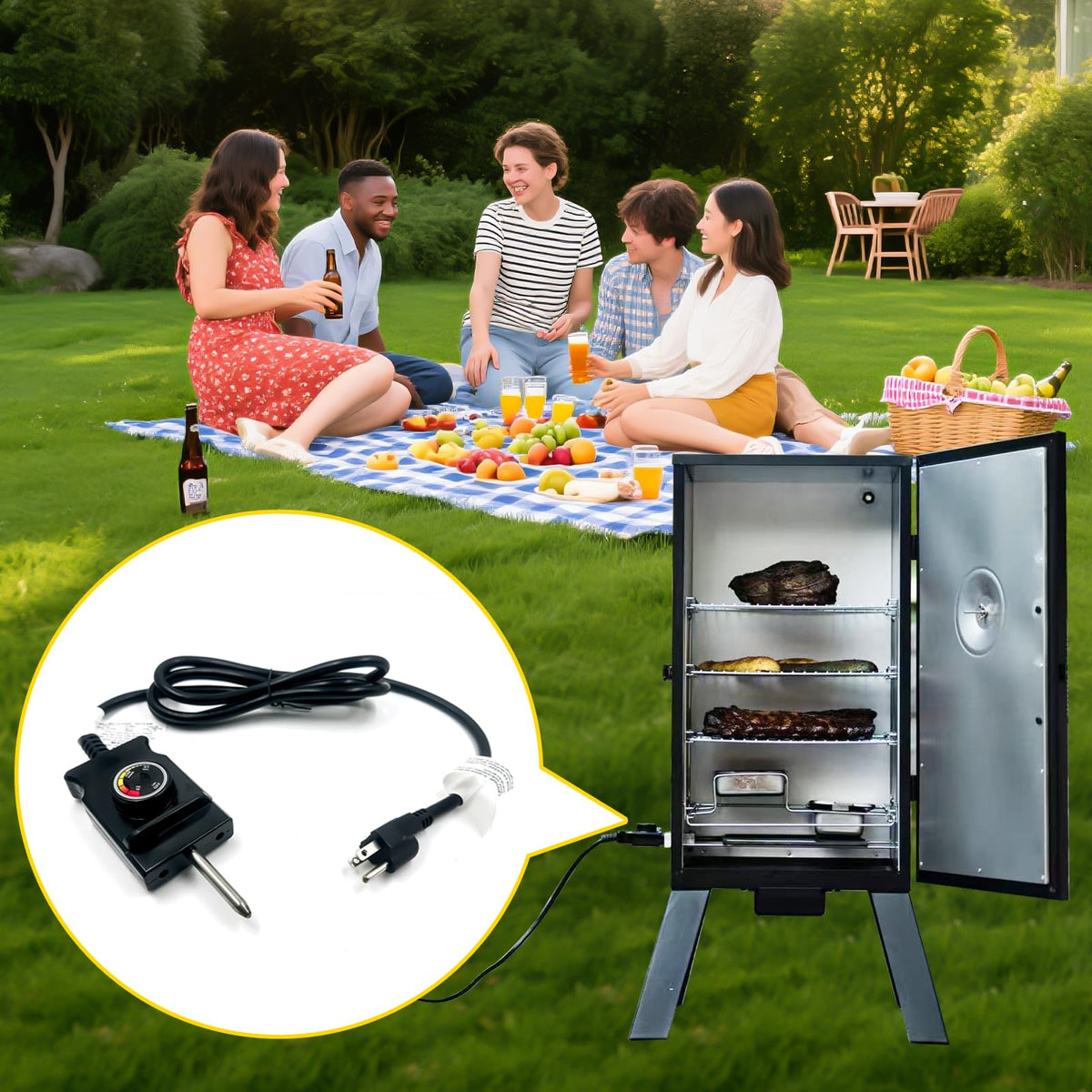 ALAYAO easy-installation Masterbuilt smoker cord simplifies replacements.