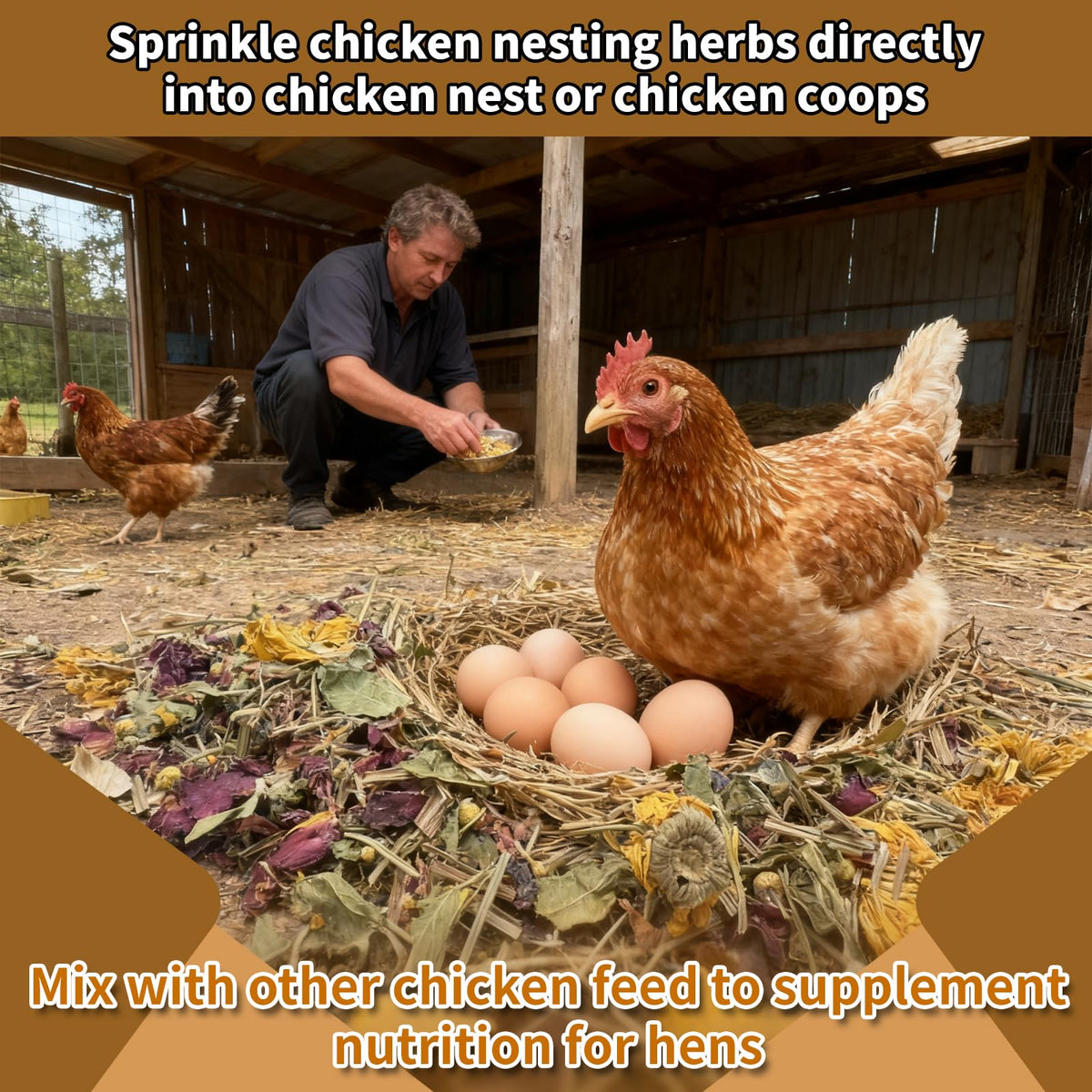 ALAYAO multi-poultry-use nesting herbs suit hens, ducks, and quails