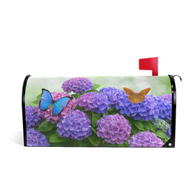 ALAZA hydrangea flowers with butterflies mailbox cover brightens outdoor spaces with durable weatherproof finish