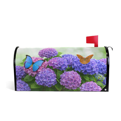 ALAZA hydrangea flowers with butterflies mailbox cover brightens outdoor spaces with durable weatherproof finish