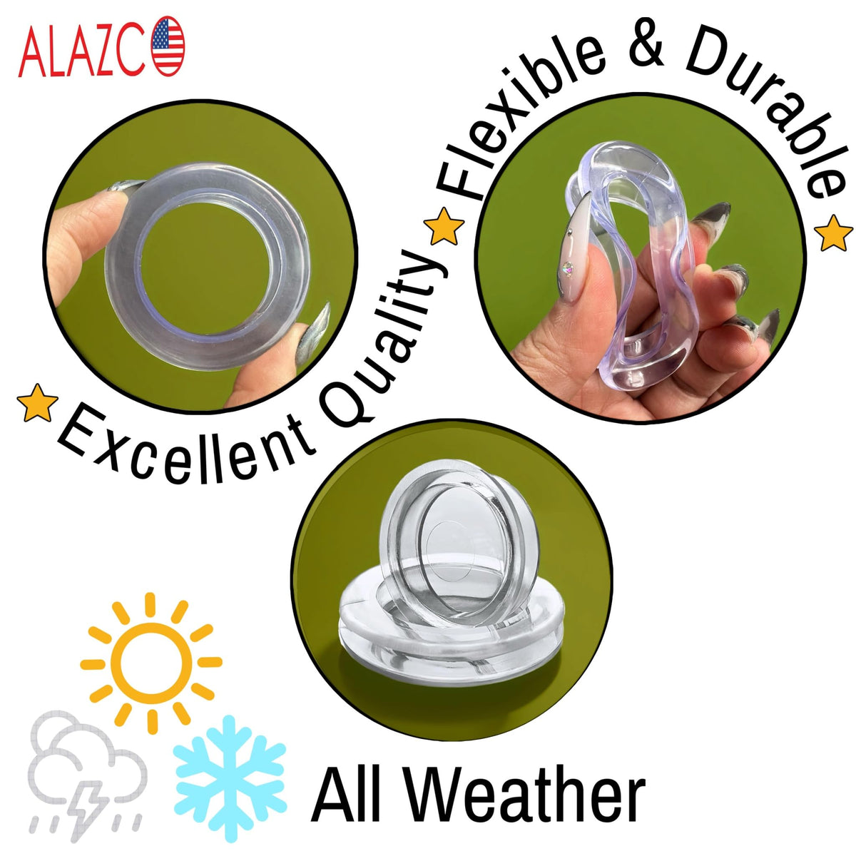 ALAZCO premium silicone ring for 2-inch hole with durable protection