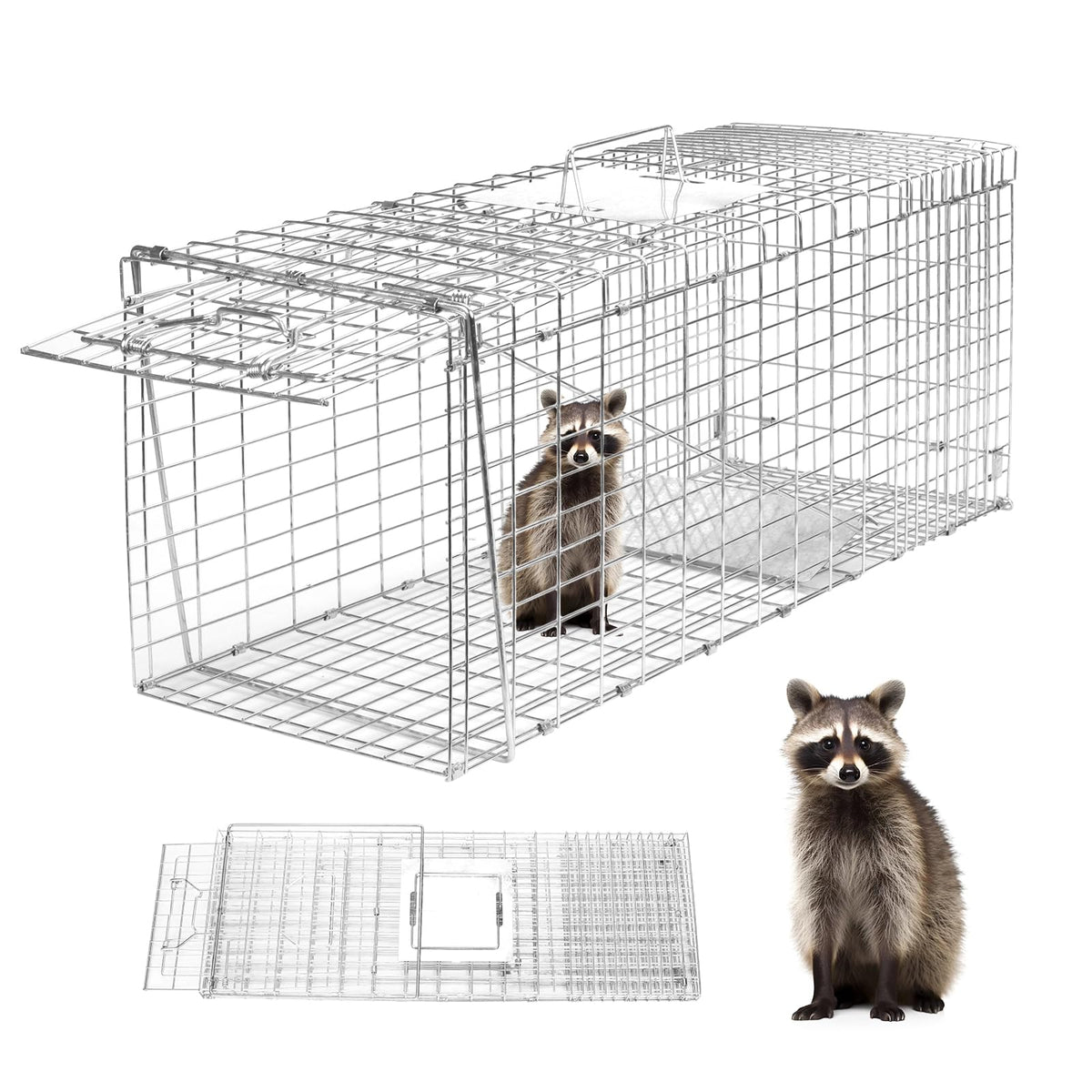 aledaras animal trap 32x10x12 full product view with durable welded mesh.