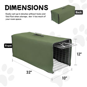 Aledaras trap cover army green side view highlights windproof design for outdoor use.