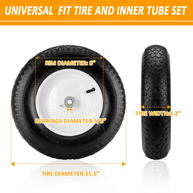 Aledaras air filled wheelbarrow tire provides smooth ride and strong grip across lawns