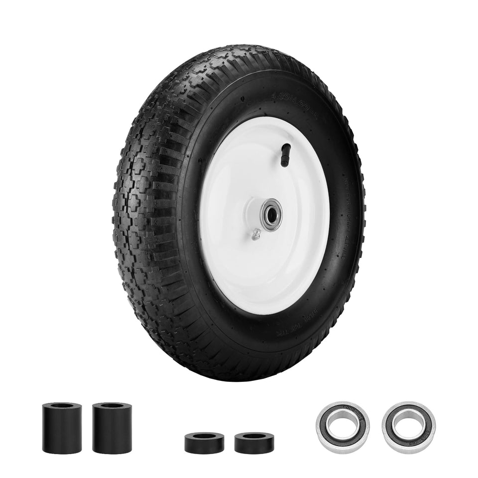 Aledaras wheelbarrow tire with ribbed tread for reliable traction on uneven terrain