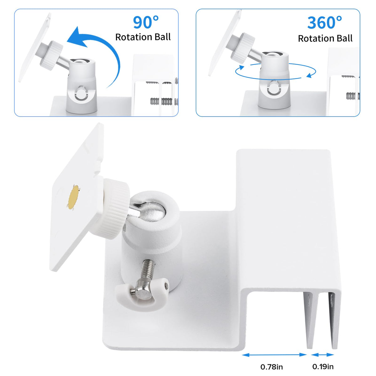 ALERTCAM 360-degree adjustable gutter-mount optimizes sun exposure all day.