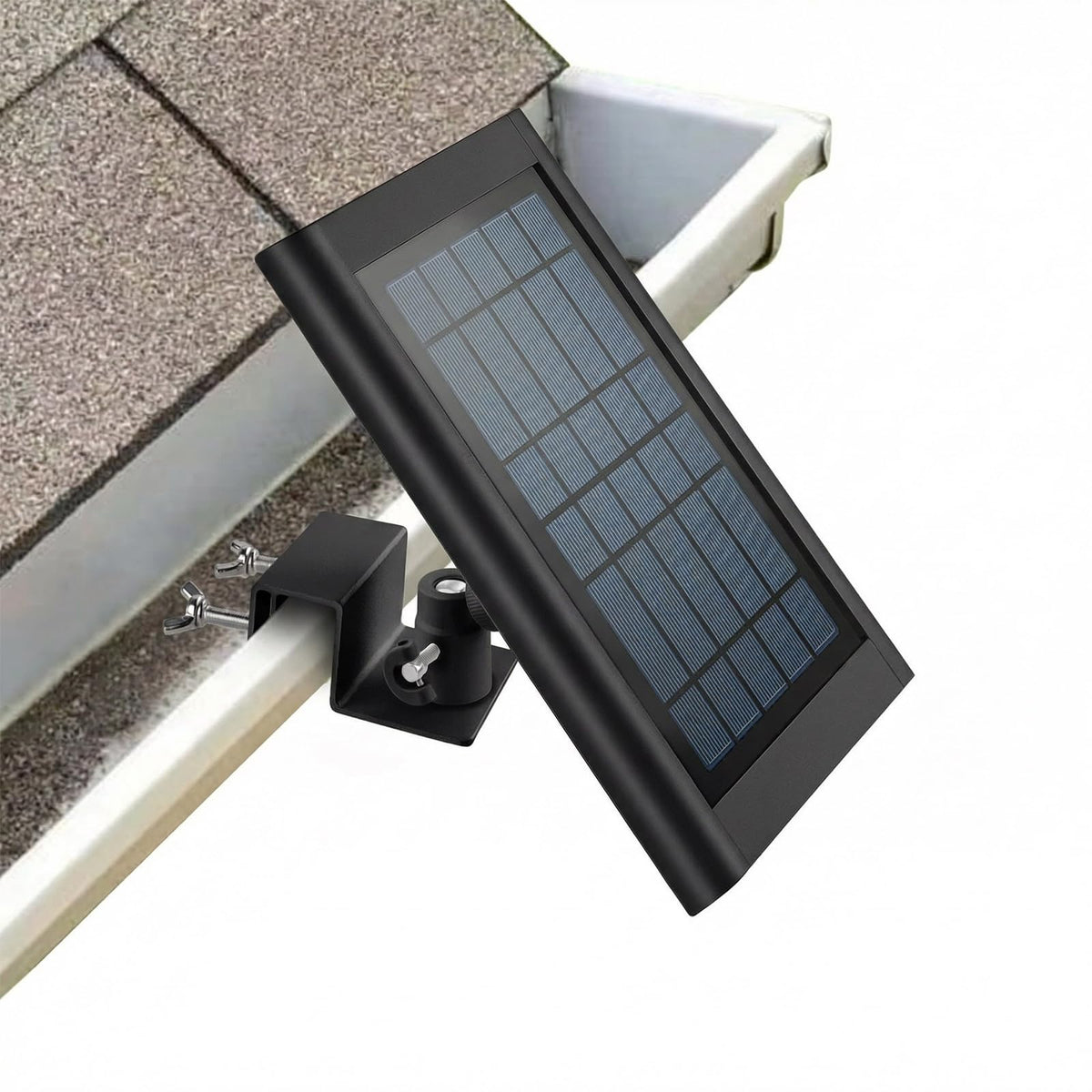 ALERTCAM gutter mount with 360-degree adjustable angle for optimal sun exposure.