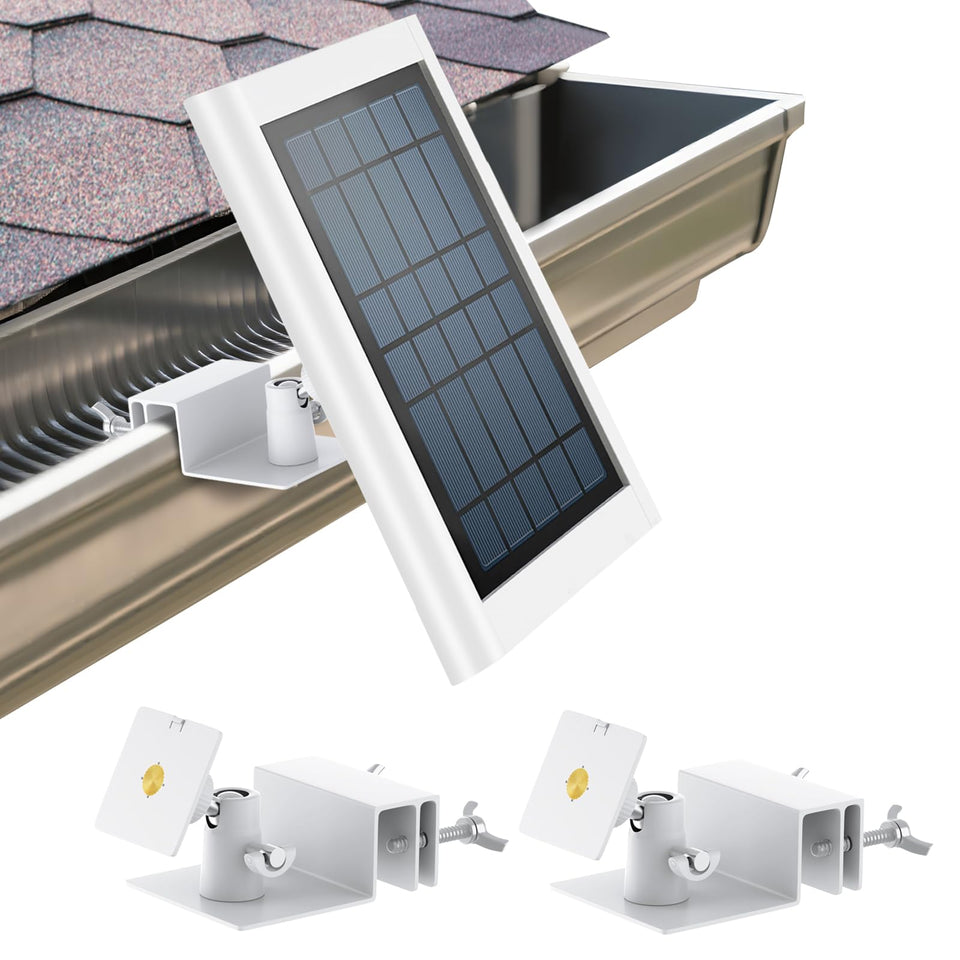 ALERTCAM gutter-mount two-pack secures Ring solar panels safely.
