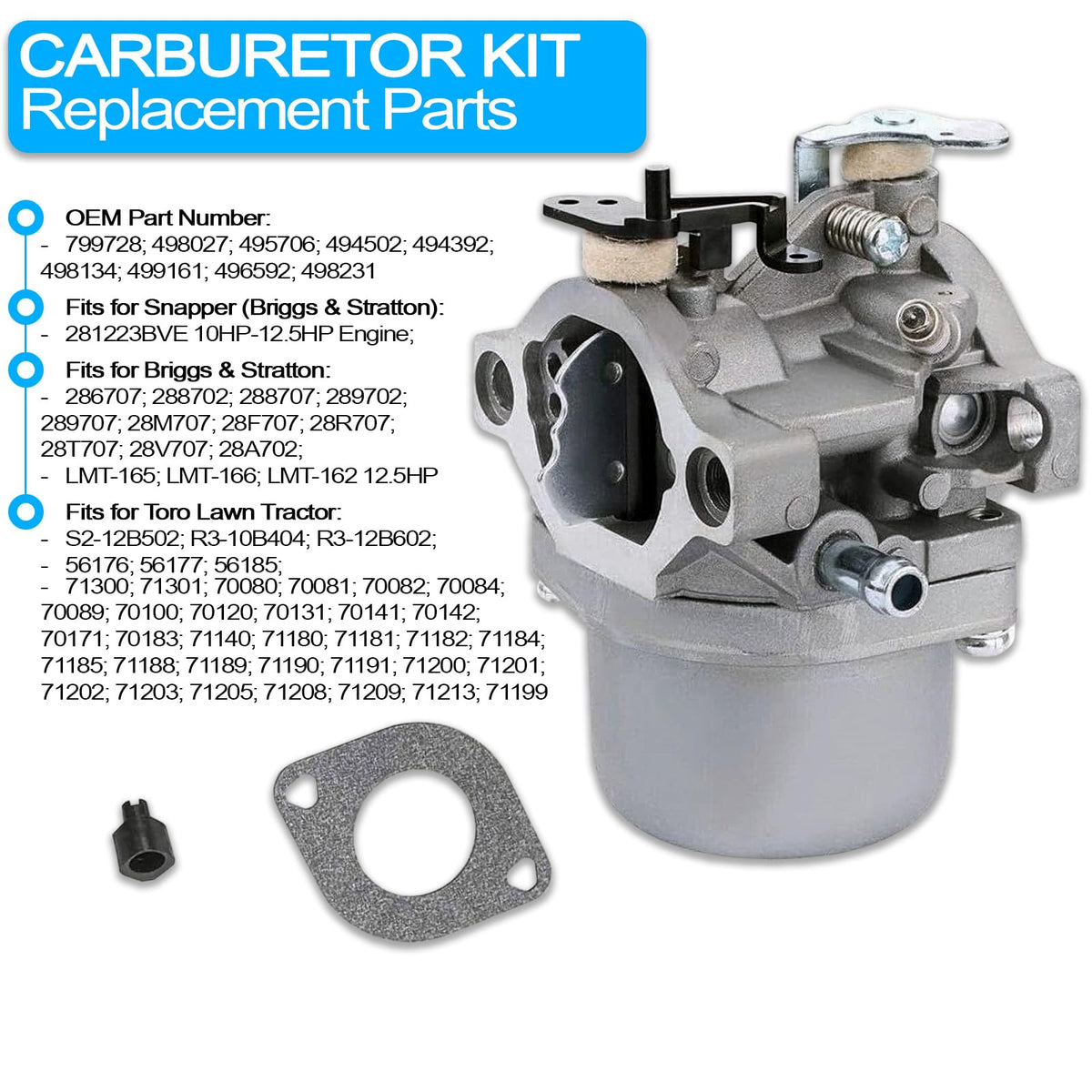 ALEVAK carburetor boosts engine performance on compatible Briggs & Stratton machines.