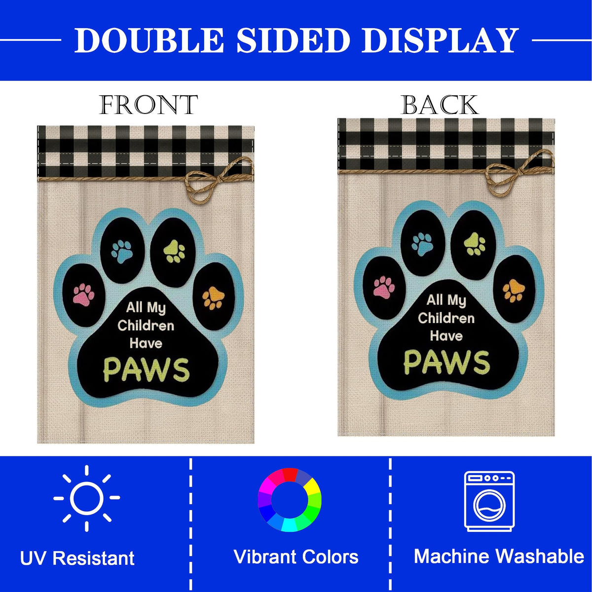 ALEXMACLIST cat garden flag displayed on a porch for spring decor