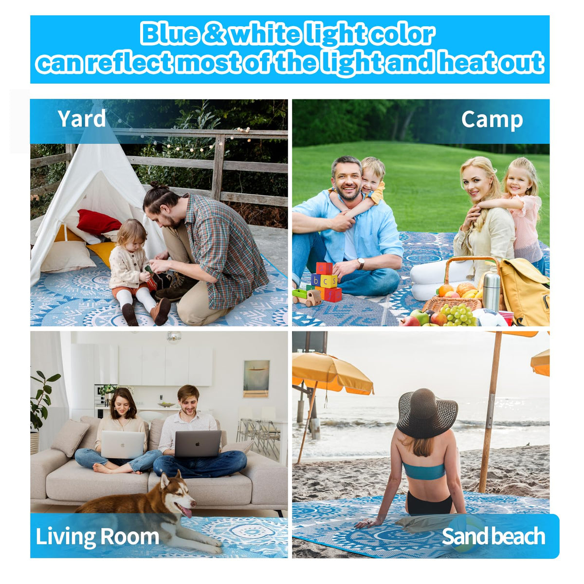 Alfolo 1 inch thick outdoor rug provides soft footing outdoors