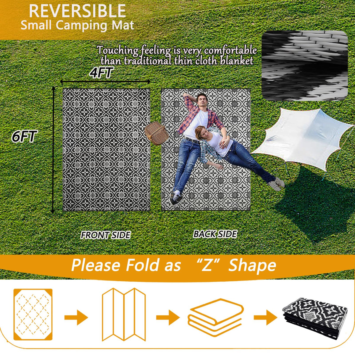 Alfolo easy-clean rug dries fast after rain or spills.