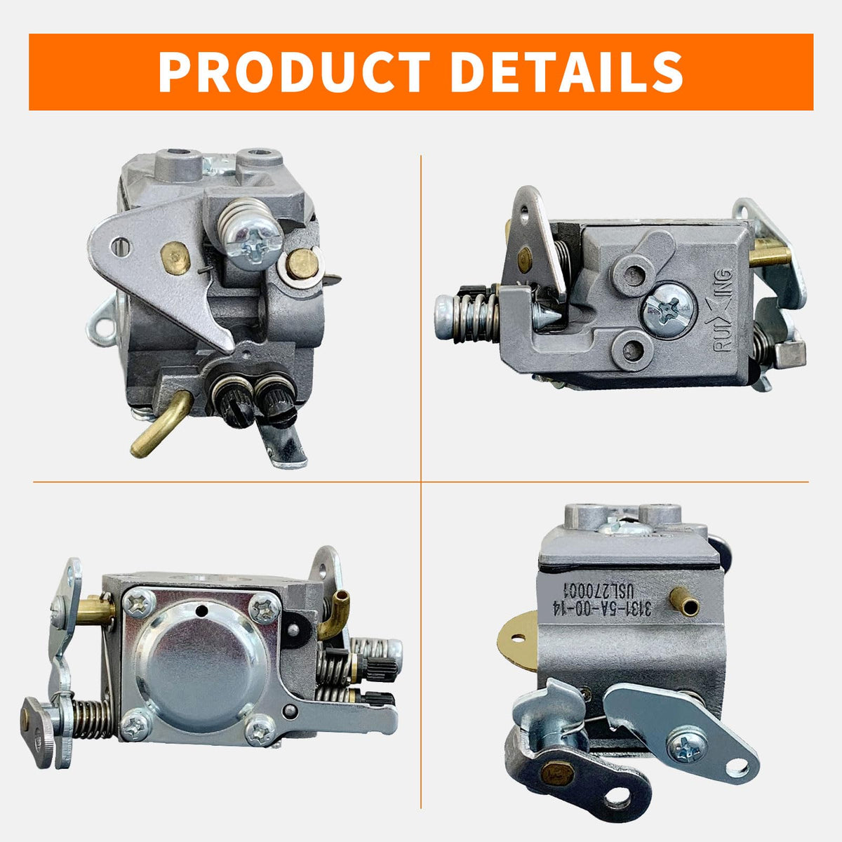 Carburetor replacement pack contents from ALFUL with parts laid out