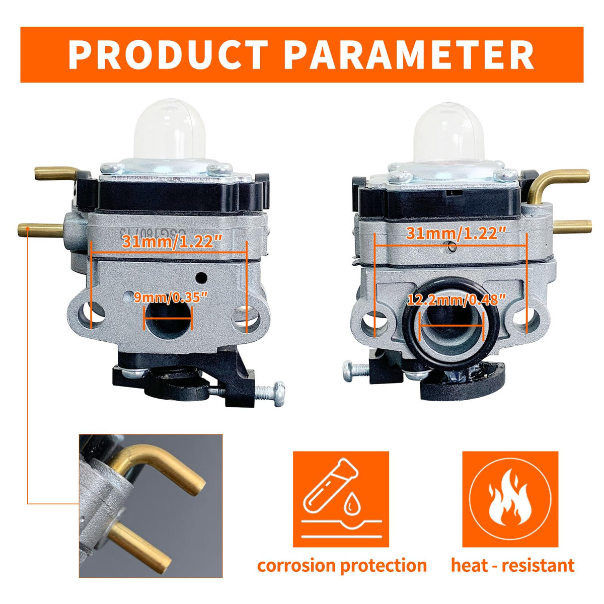 ALFUL Ruixing carburetor side profile: broad compatibility with Troy-Bilt and Craftsman