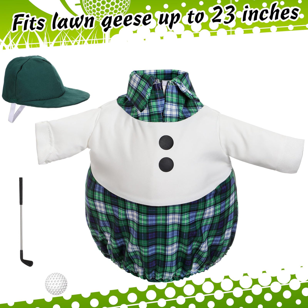 Aliceset Golfer Hat and Club add authentic garden statue charm