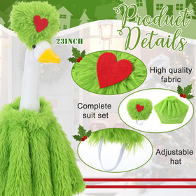 Aliceset Valentine goose costume green fur detail for durable outdoor wear