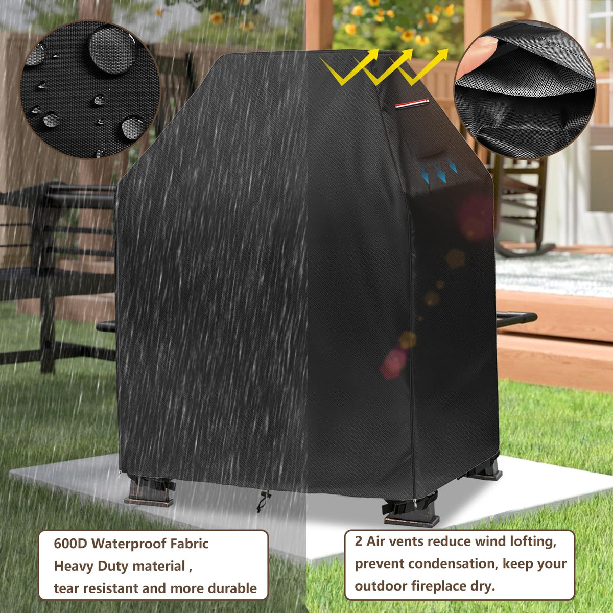 Alickwang air vents promote airflow to reduce heat buildup under the cover