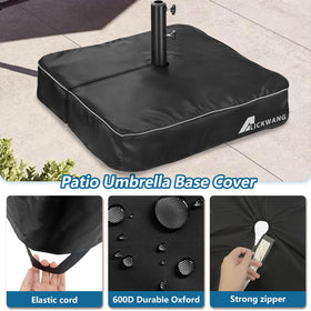 Alickwang base cover features elastic bottom corners to stay secure in windy conditions.