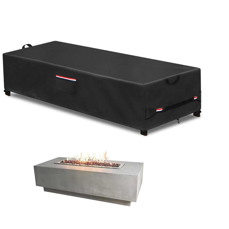 Alickwang fire pit cover for 60-inch rectangular pits protects from rain and dust