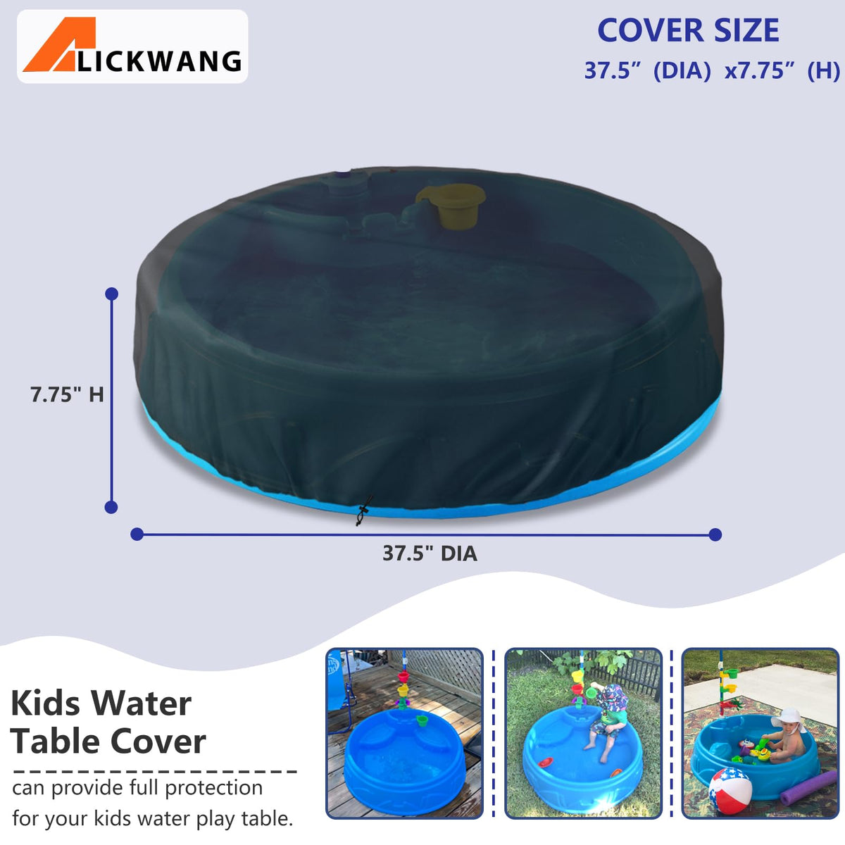 Alickwang outdoor pool cover uses waterproof 600D Oxford fabric for durable protection.