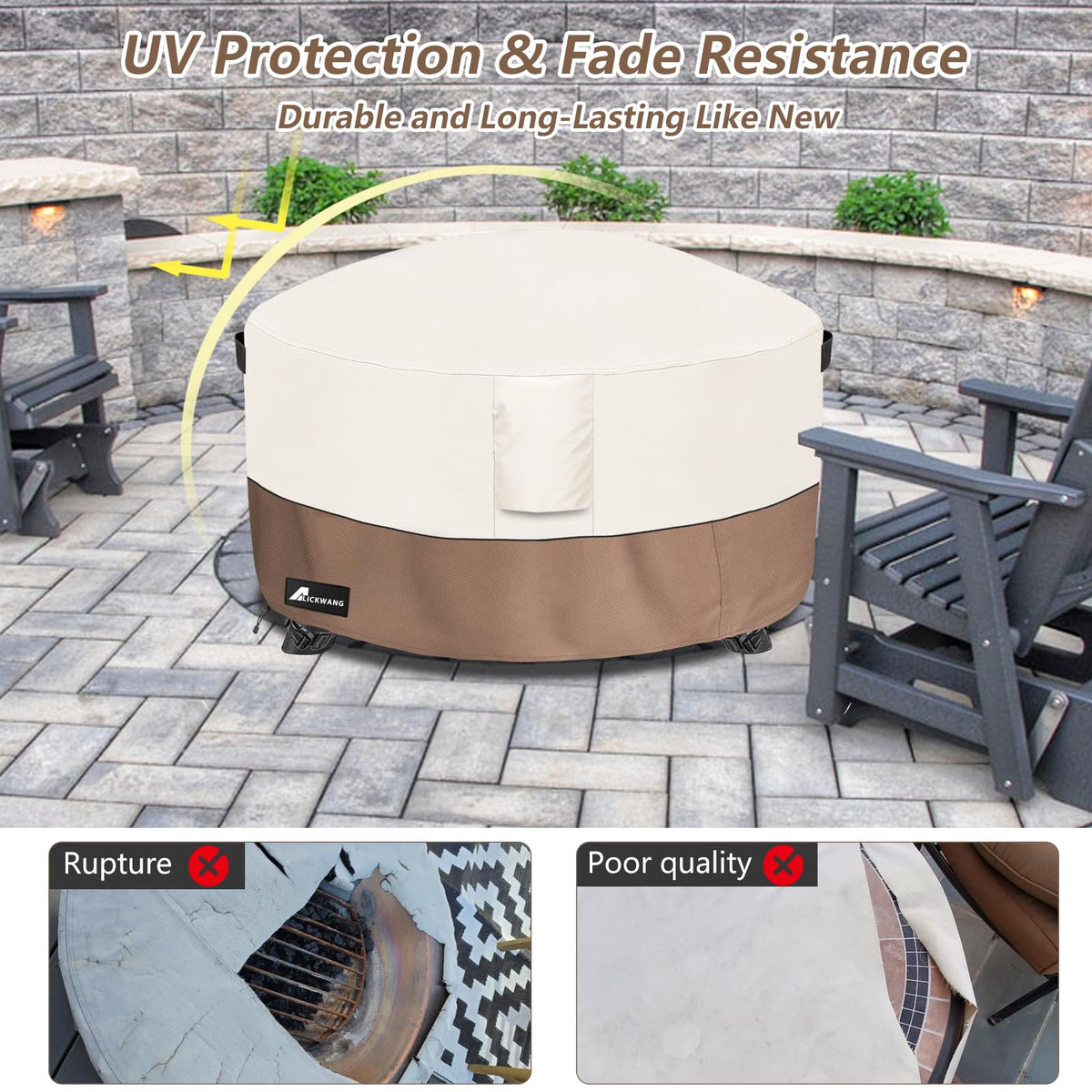 Alickwang vented design reduces condensation on the fire pit
