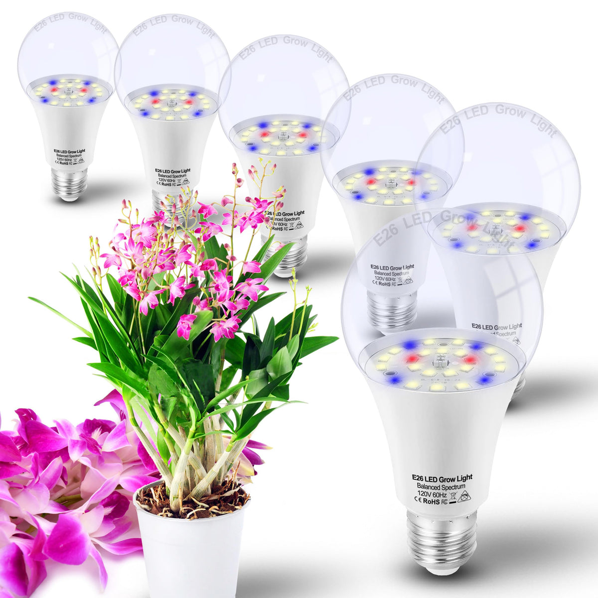 ALIDE E26 A19 full spectrum bulb for balanced growth and vivid leaves.