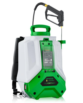 ALIENTABI backpack sprayer on lawn enables efficient lawn care and coverage.