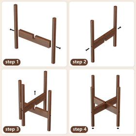 ALIGADO bamboo plant stand diameter 12inch suitable for medium pots