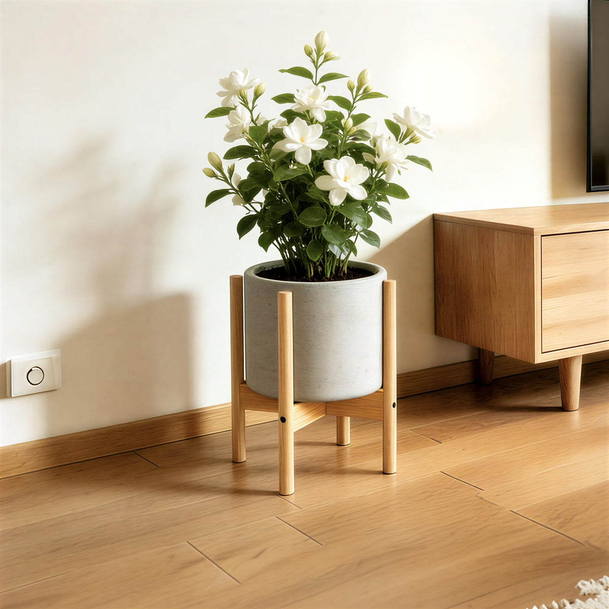 ALIGADO bamboo stand supports up to 120 lbs for heavy plants