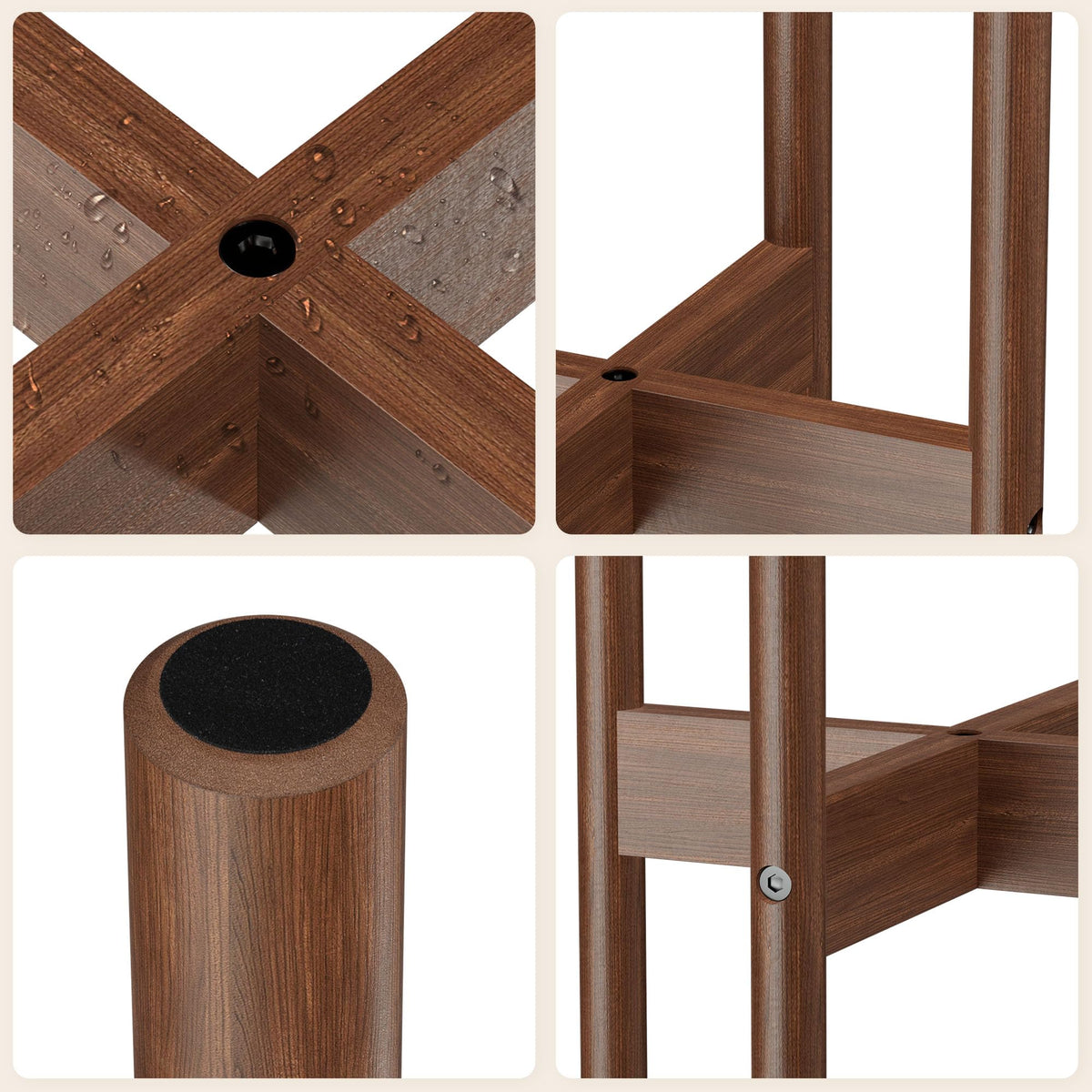ALIGADO bamboo plant stand non-slip feet protect floors and prevent wobble
