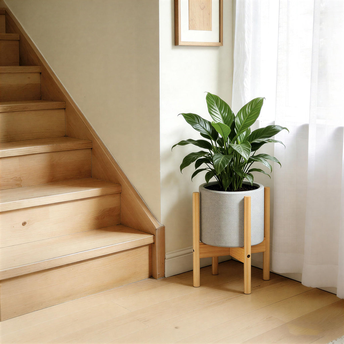 ALIGADO stand features non-slip feet protecting floors on uneven surfaces