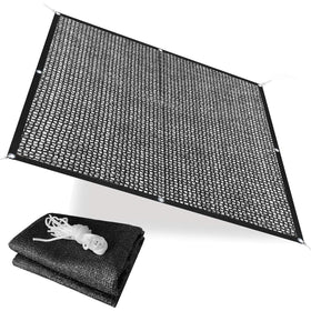 Alion Home 40% sunblock shade cloth over garden netting reduces harsh sun for plants.
