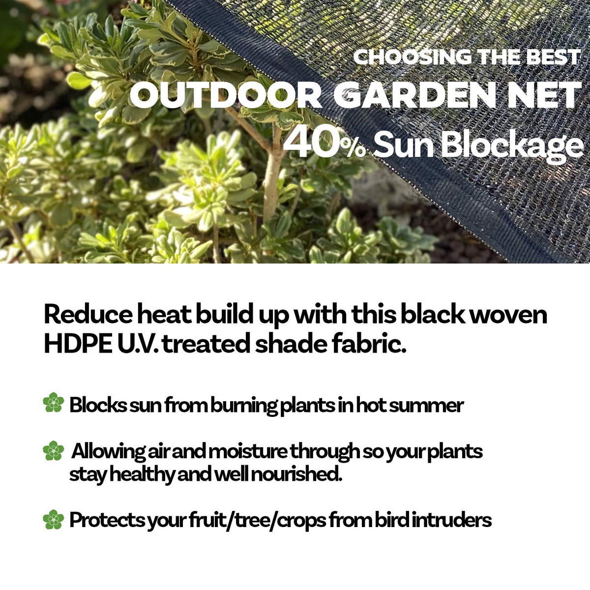 Alion Home black shade cloth with grommets secures easily to fences.