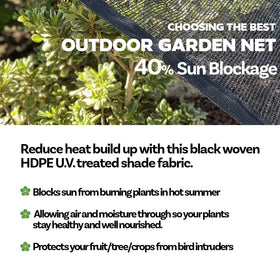 Alion Home black shade cloth with grommets secures easily to fences.