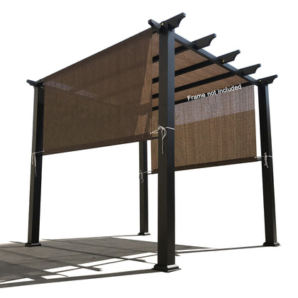 Alion Home mocha brown pergola canopy provides breathable shade for 10x10 frames