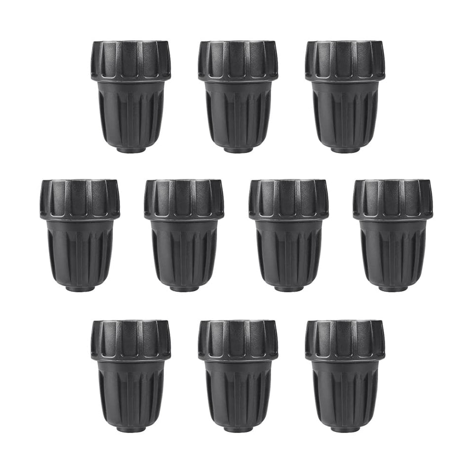 ALKARMA 10-pack 1/2 inch drip irrigation fittings for quick on-site connections.