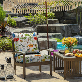 All Smiles back cushion 24x20 for garden seating with removable cover.