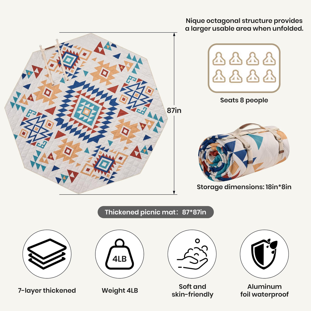 ALLBFENG 7-layer thick cushion design under outdoor seating